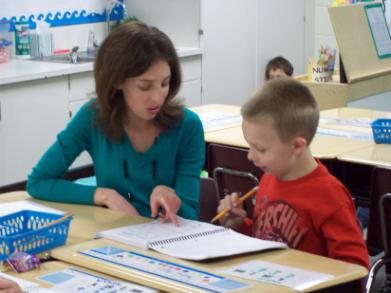 I meet with a student to discuss his 
